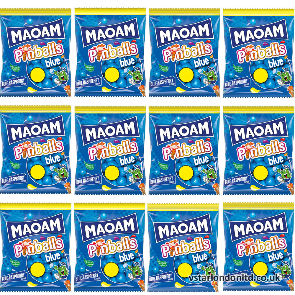 Maoam Pinballs Blue Raspberry Flavour 140g (Box of 14)