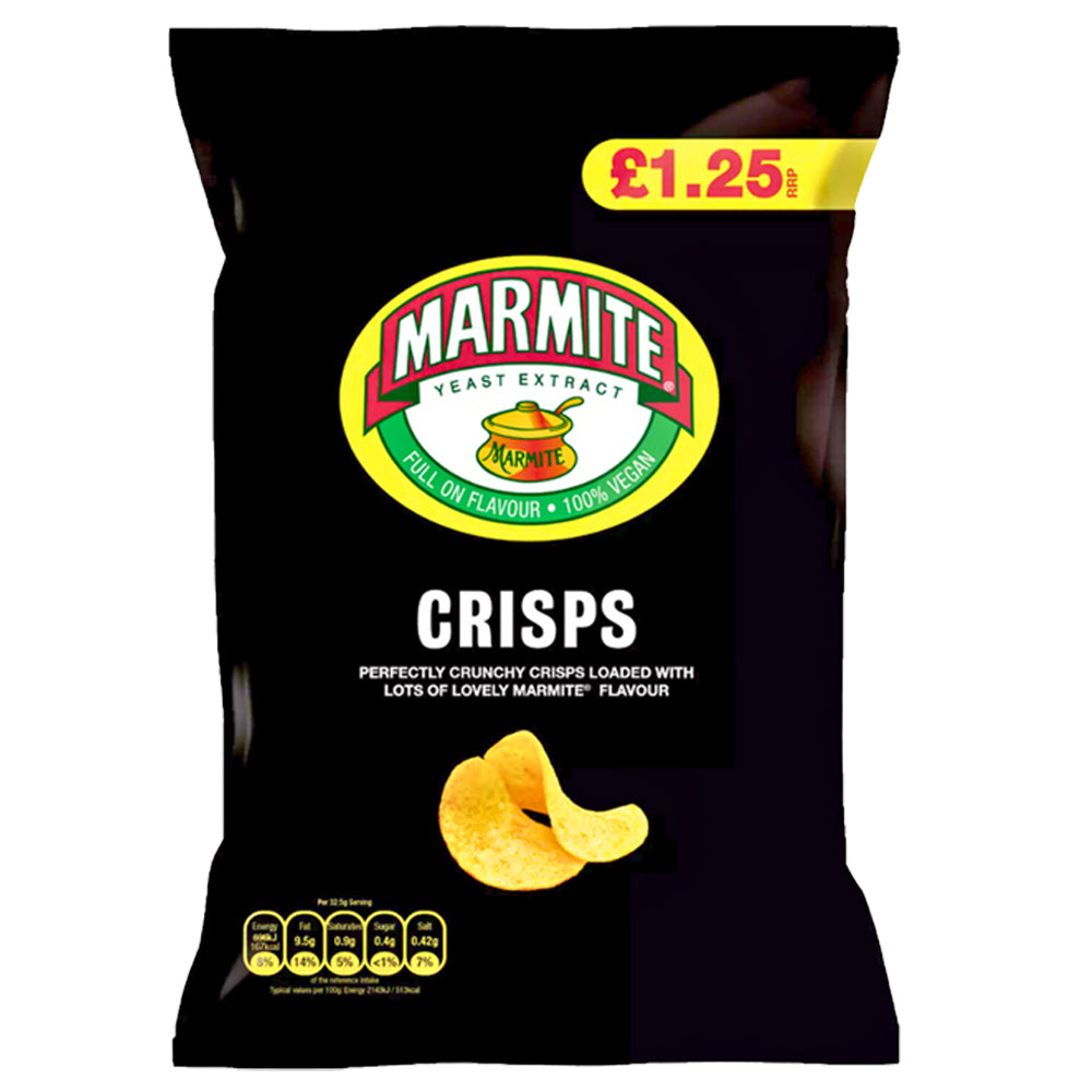 Marmite Crisps 65g £1.25 PMP (Box of 18) – Yeast Extract Flavour Crisps