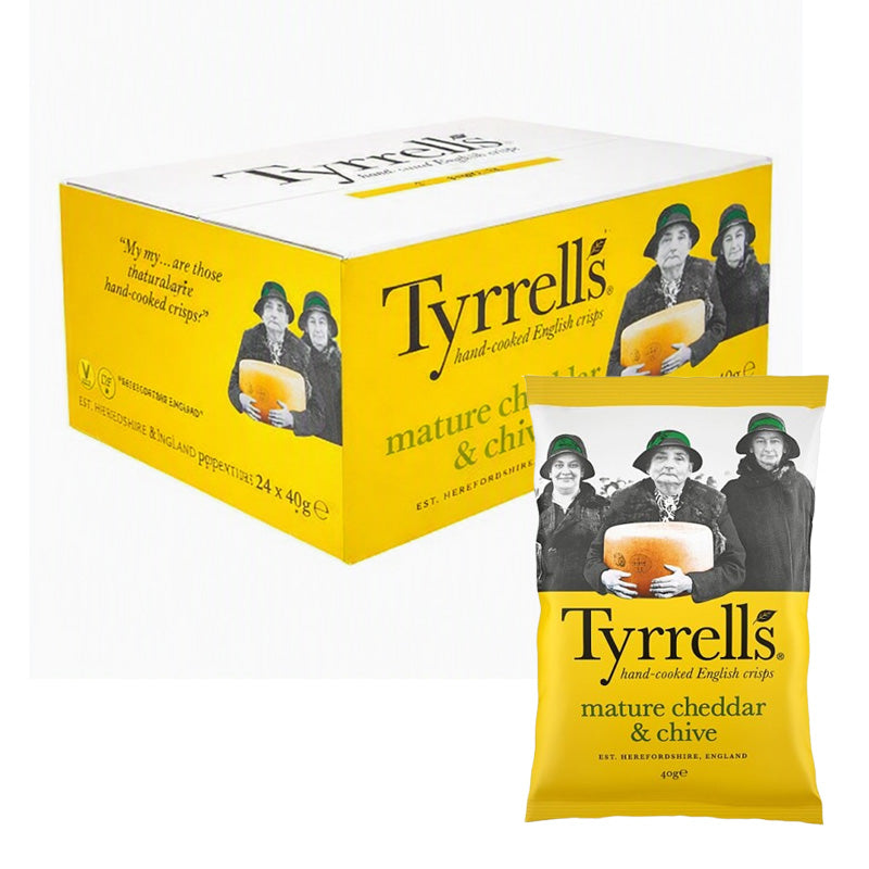 Tyrrells Hand Cooked English Crisps 40g Variety 6 Flavours Vegetarian Gluten Free