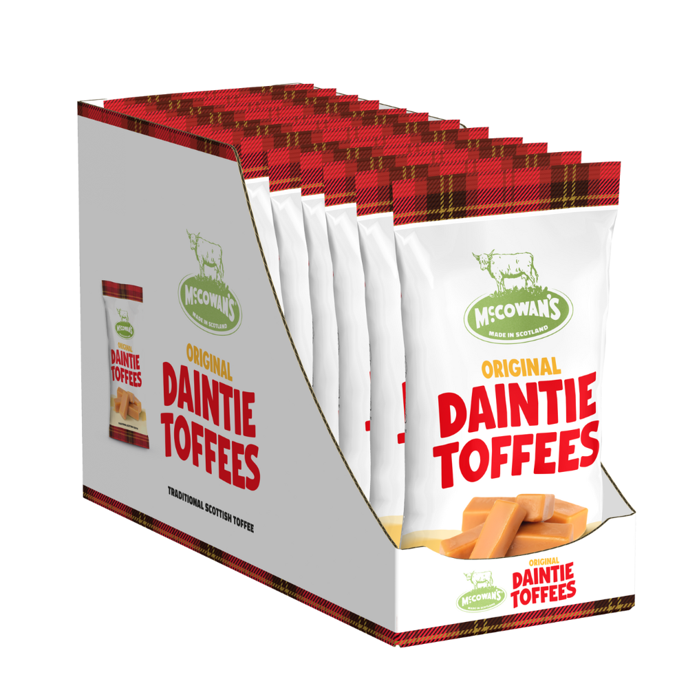 McCowan's Daintie Toffee Bag 110g (Box of 12) – Traditional Scottish Creamy Toffee
