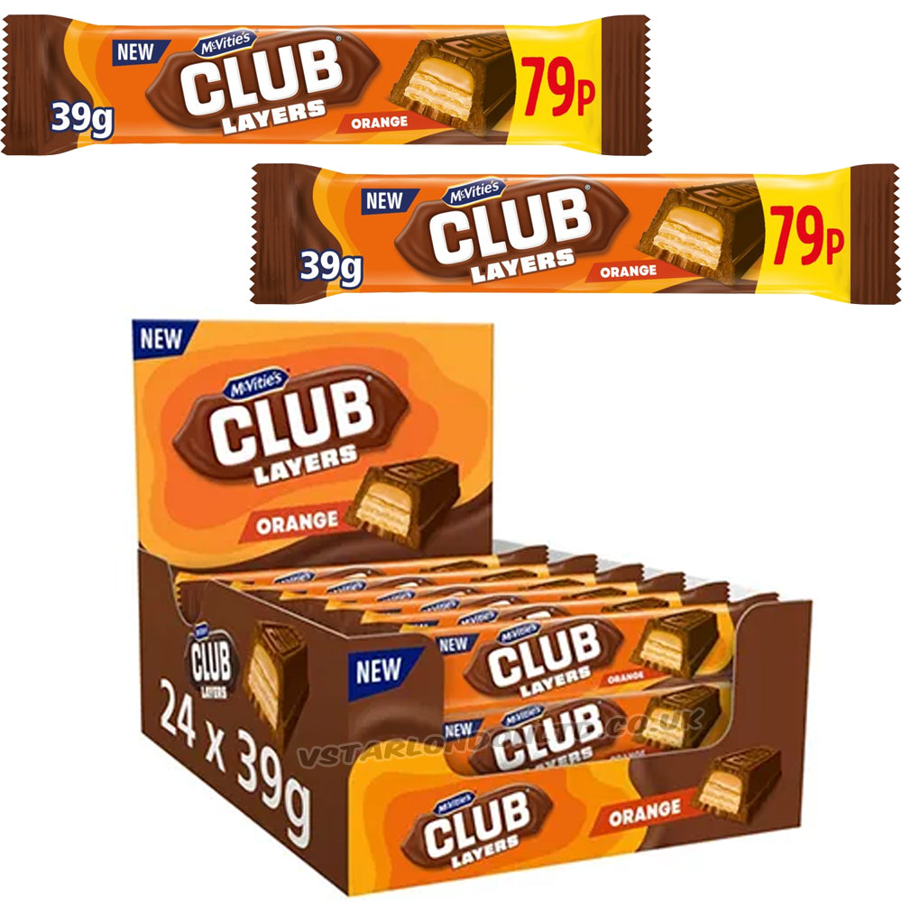 McVitie's Club Layers Orange Chocolate Wafer Bars 24 x 39g