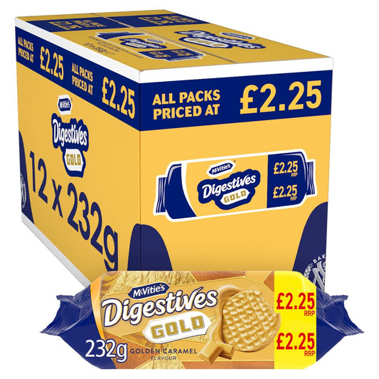 McVitie's Gold Digestive Biscuits 232g PMP (Box of 12)