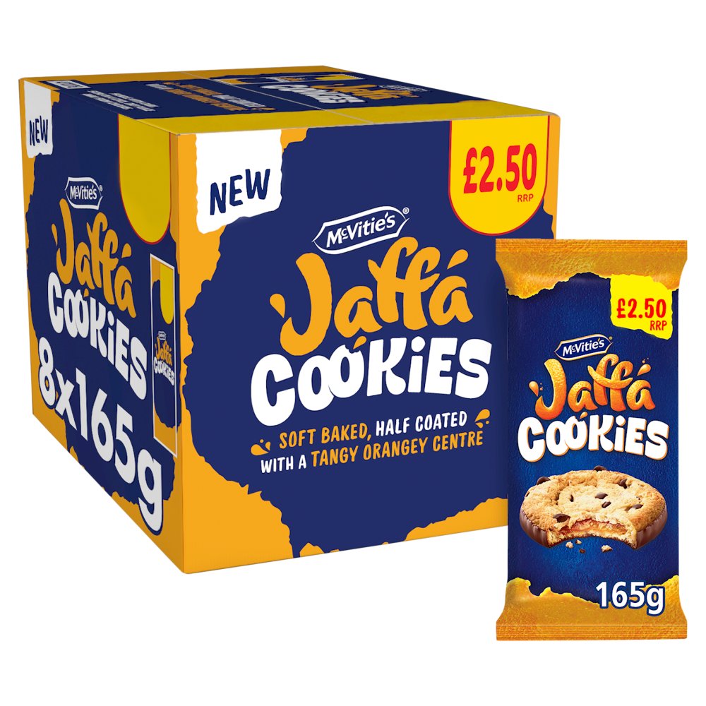 McVitie's Jaffa Cookies 165g Box of 8 Soft Baked Orange Cookies