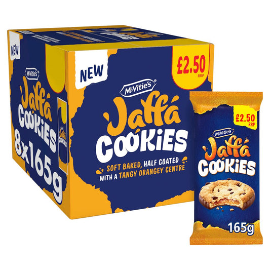McVitie's Jaffa Cookies 165g Box of 8 Soft Baked Orange Cookies