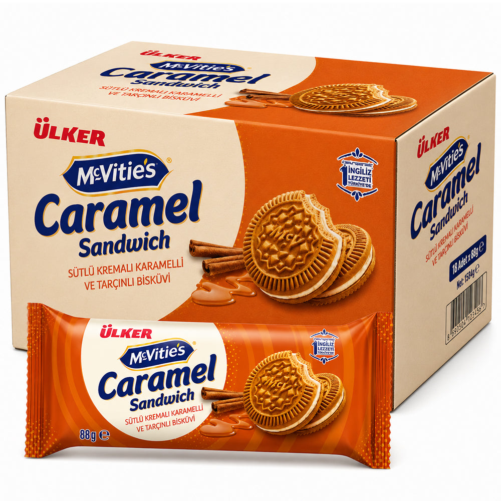 McVities Caramel & Cinnamon Cream Biscuits 88g (18 Packs)