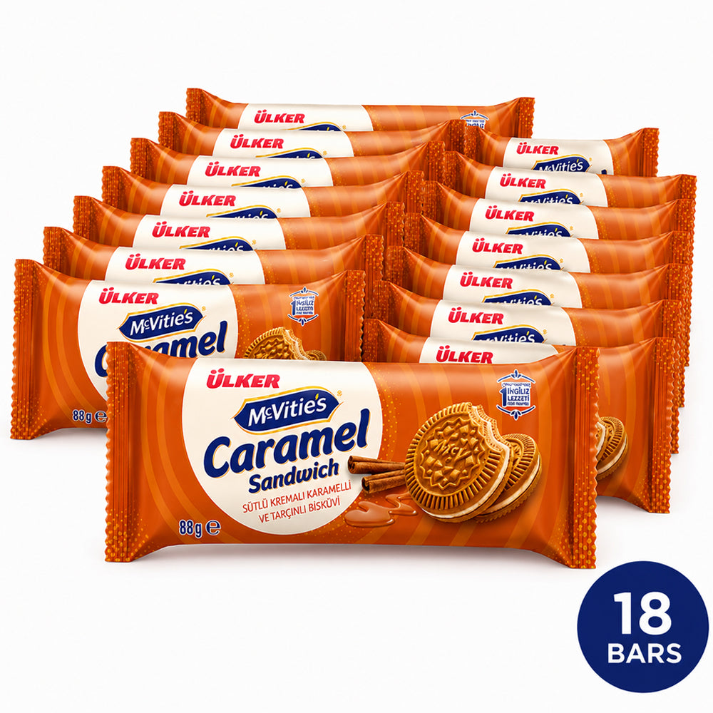 McVities Caramel & Cinnamon Cream Biscuits 88g (18 Packs)