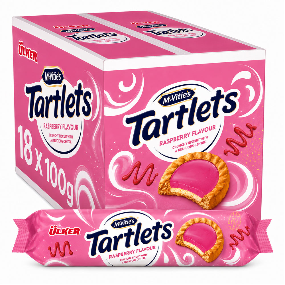 McVitie's Tartlets Raspberry Flavour Biscuits 100g (18 Packs)
