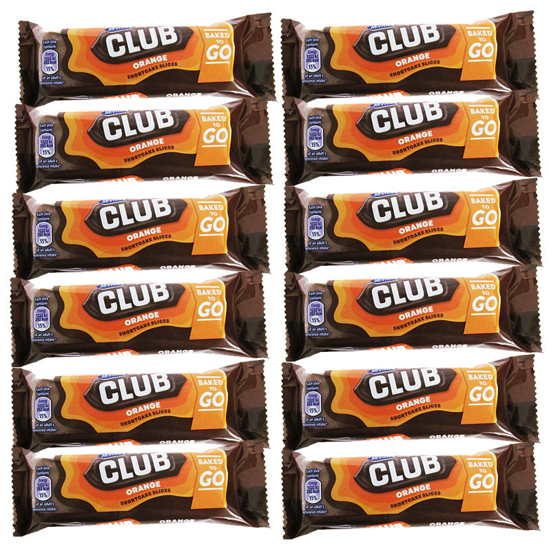 McVitie's Club Orange Slice Snack Bar 58.7g x 12 Packs – Chocolate Orange Biscuit Bars