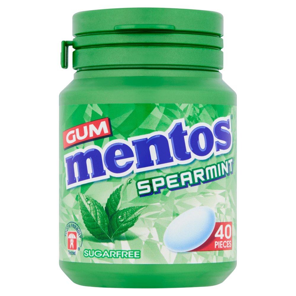 Mentos Gum Spearmint Sugar Free 40 Pieces 56g (Case of 6)