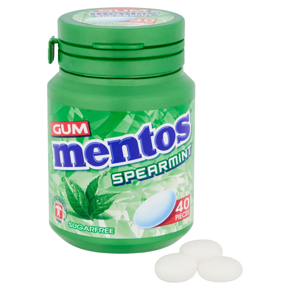Mentos Gum Spearmint Sugar Free 40 Pieces 56g (Case of 6)