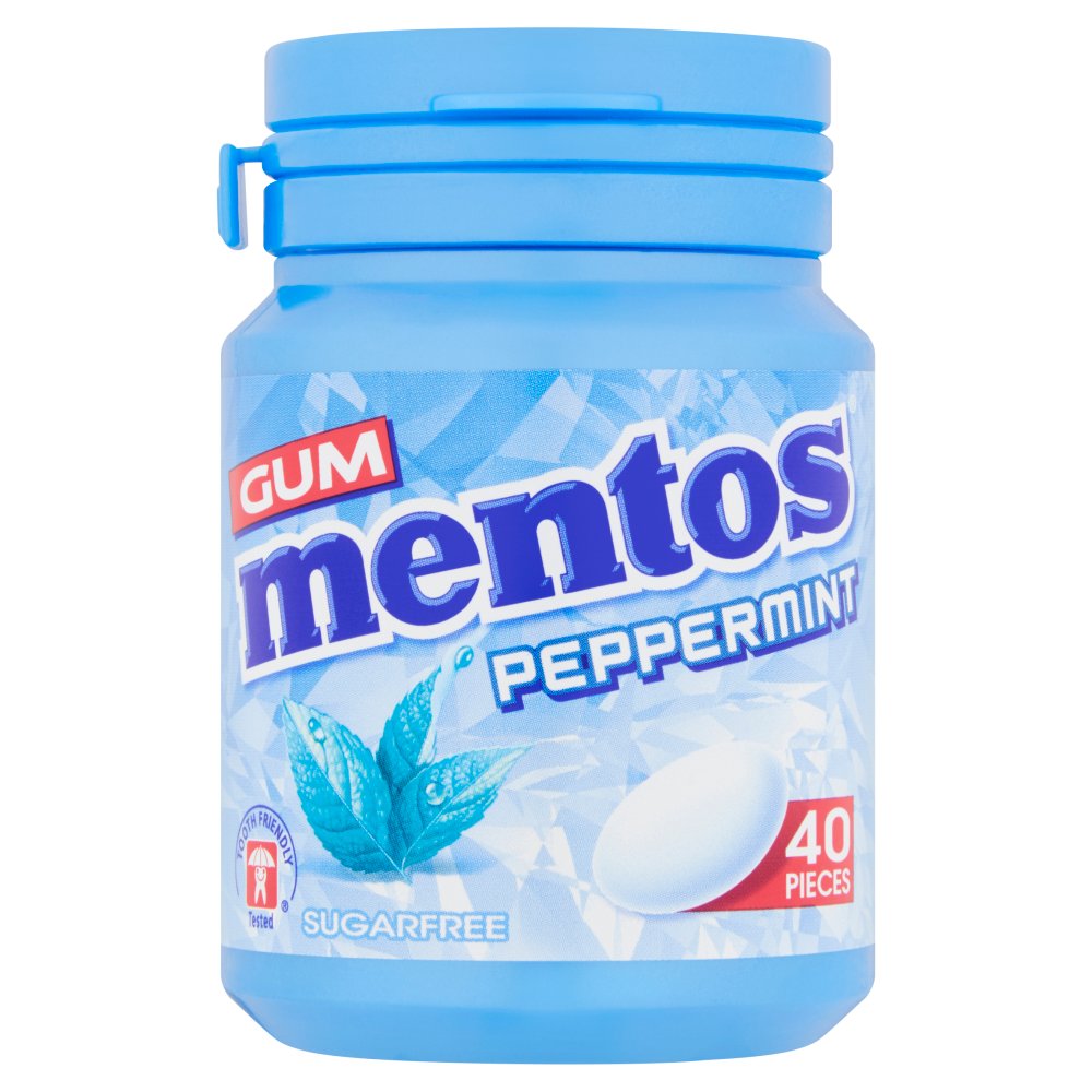 Mentos Peppermint Sugar Free Gum 40 Pieces 56g (Case of 6)