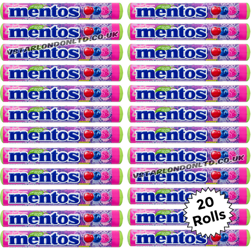 Mentos Feeling Berry Good Chewy Dragees Roll 38g (20 & 40 Rolls)