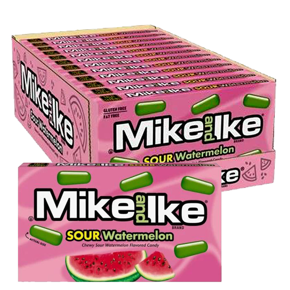 Mike & Ike Sour Watermelon Theatre Box 120g (6 & 12 Boxes)