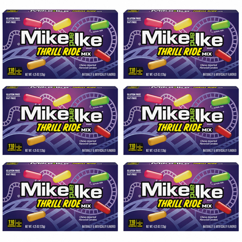 Mike & Ike Thrill Ride Mix Theatre Box 120g (6 & 12 Boxes)