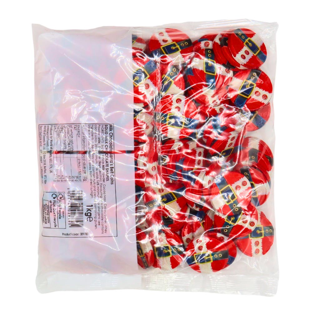 Milk Chocolate Santa's Belt Coins Bag 1kg
