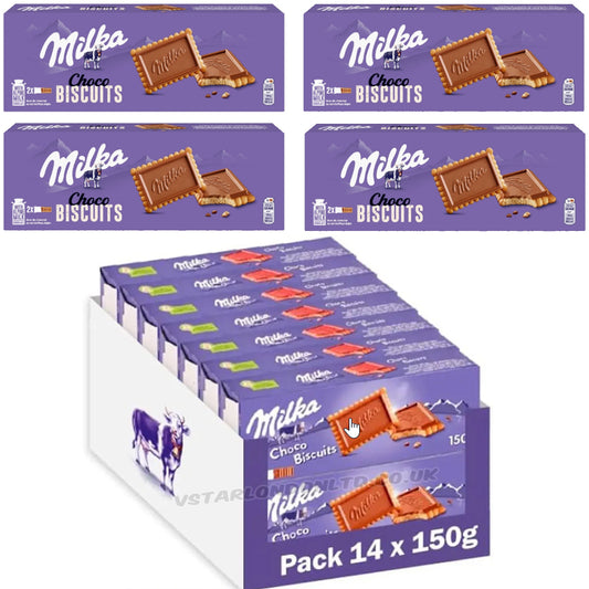 Milka Choco Biscuits Chocolate Cookies 150g – Alps Milk (6, 10 & 14 Packs)