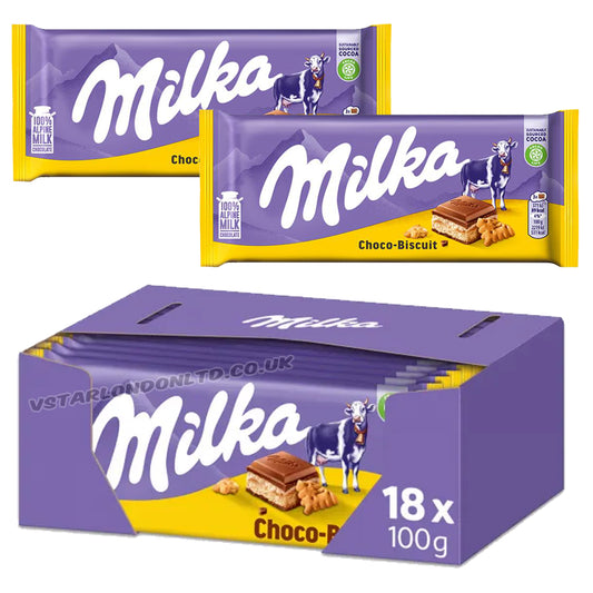 Milka Choco Biscuits Chocolate Bar 18 x 100g