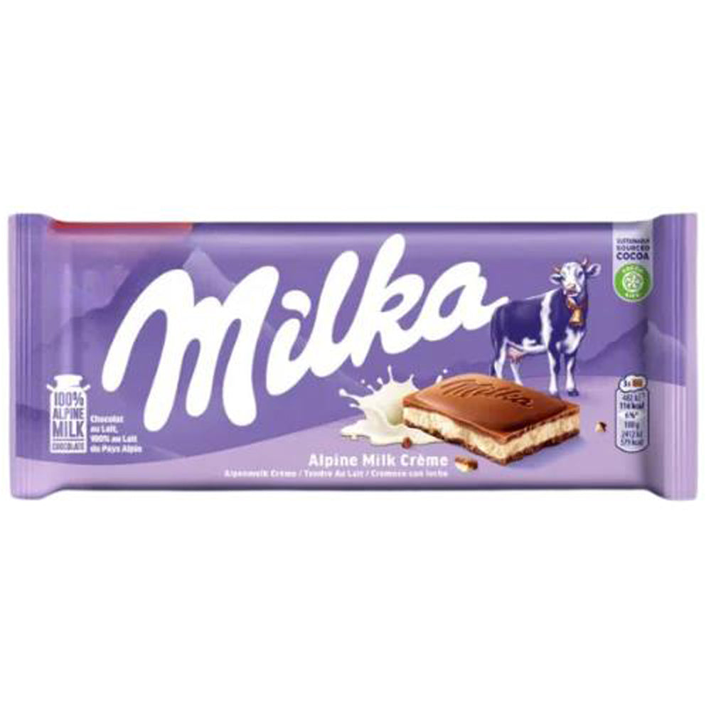 Milka Alpine Milk chocolate Bar 100g(Box of 22)