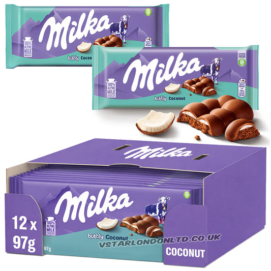 Milka Bubbly Coconut Milk Chocolate Bar 97g (Box of 12)