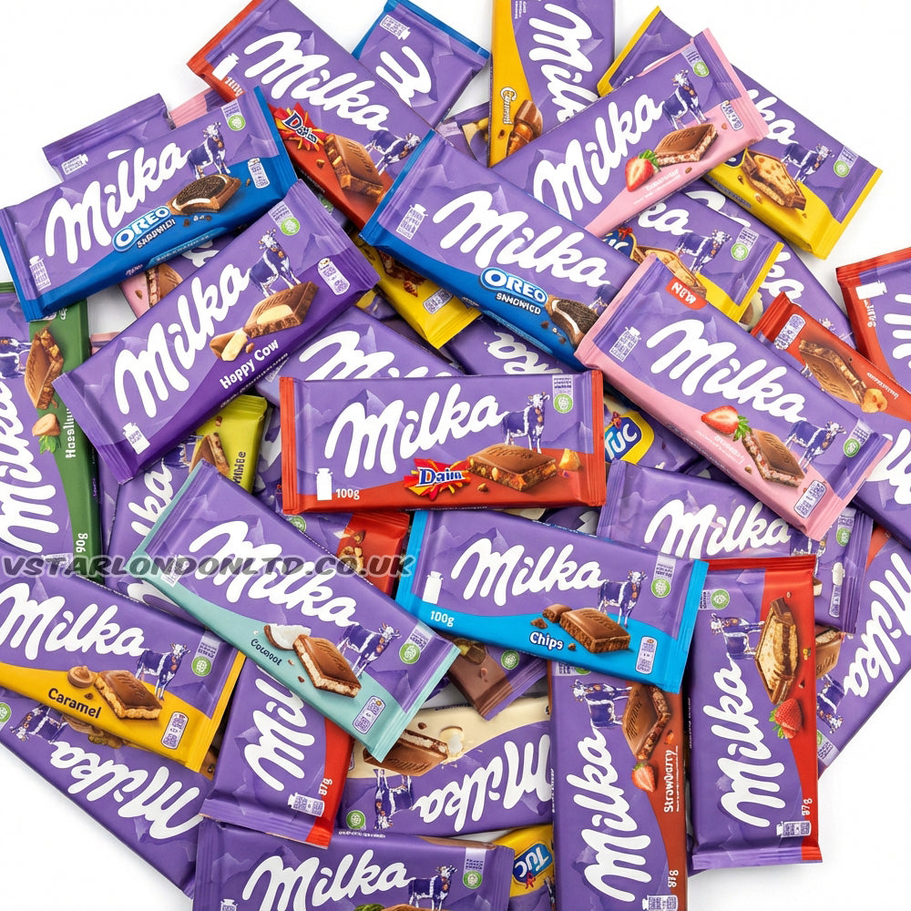 Milka Mixed Chocolate Bars 87g–100g Random Selection (6, 12 & 24 Bars)