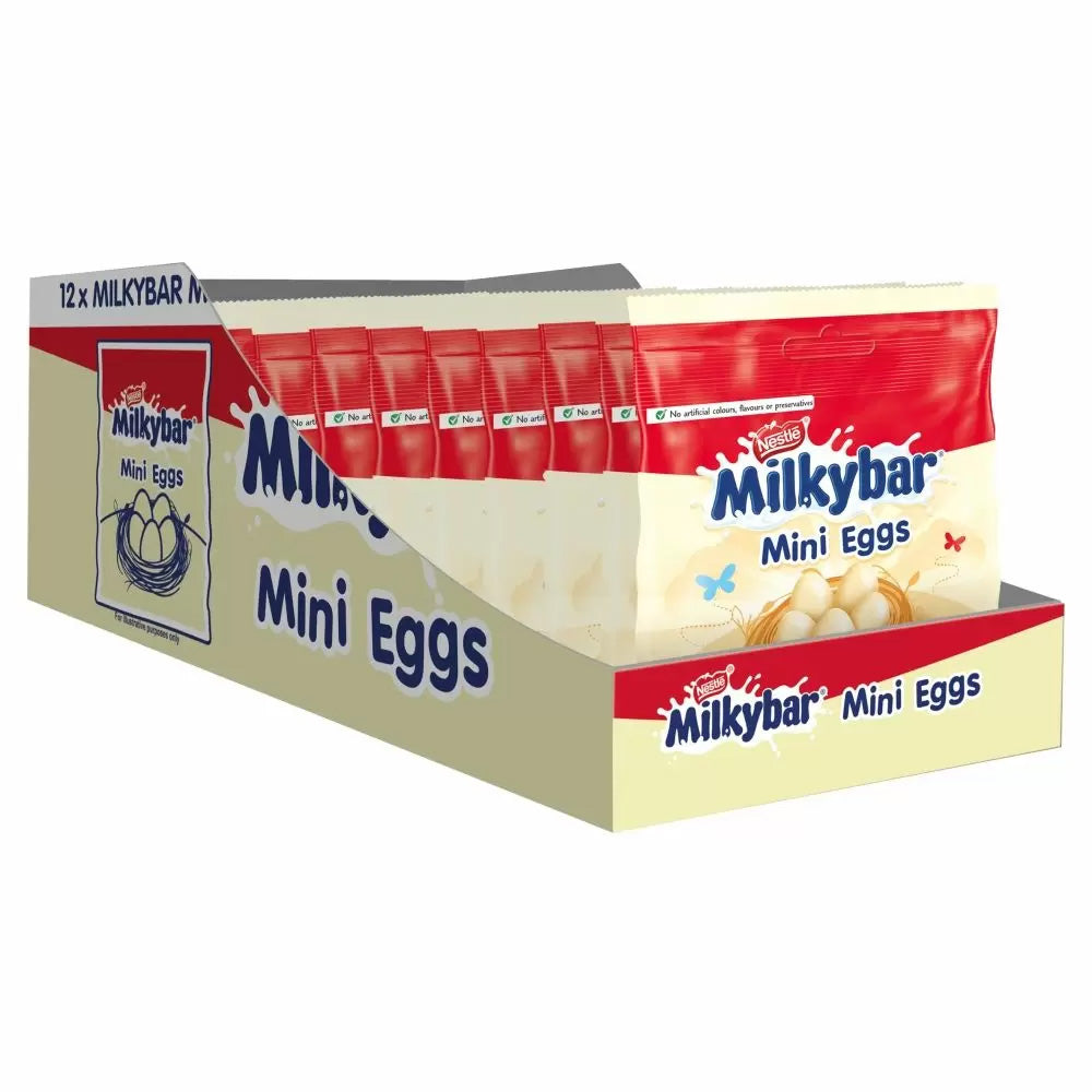 Milkybar White Chocolate Mini Eggs 12 x 80g | Easter 2025 Treats