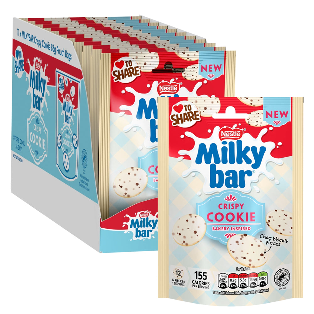 Milkybar Crispy Cookie White Chocolate Buttons 11 x 86g Bags