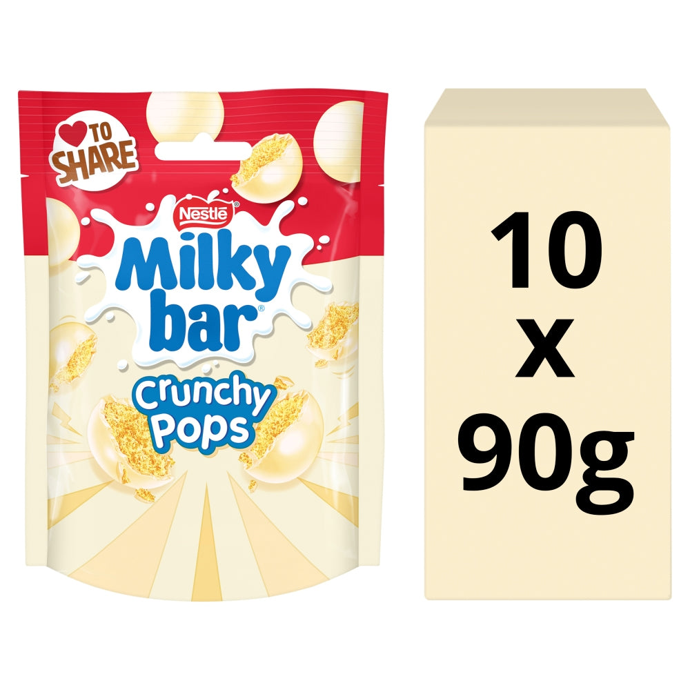Milkybar Crunchy Pops White Chocolate Sharing Bag 90g (Box of 10)