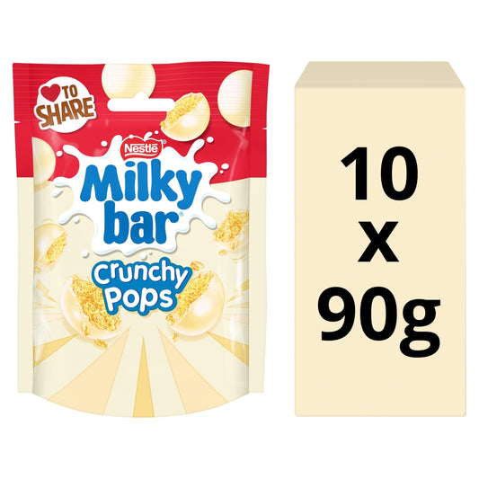Milkybar Crunchy Pops White Chocolate Sharing Bag 90g (Box of 10)
