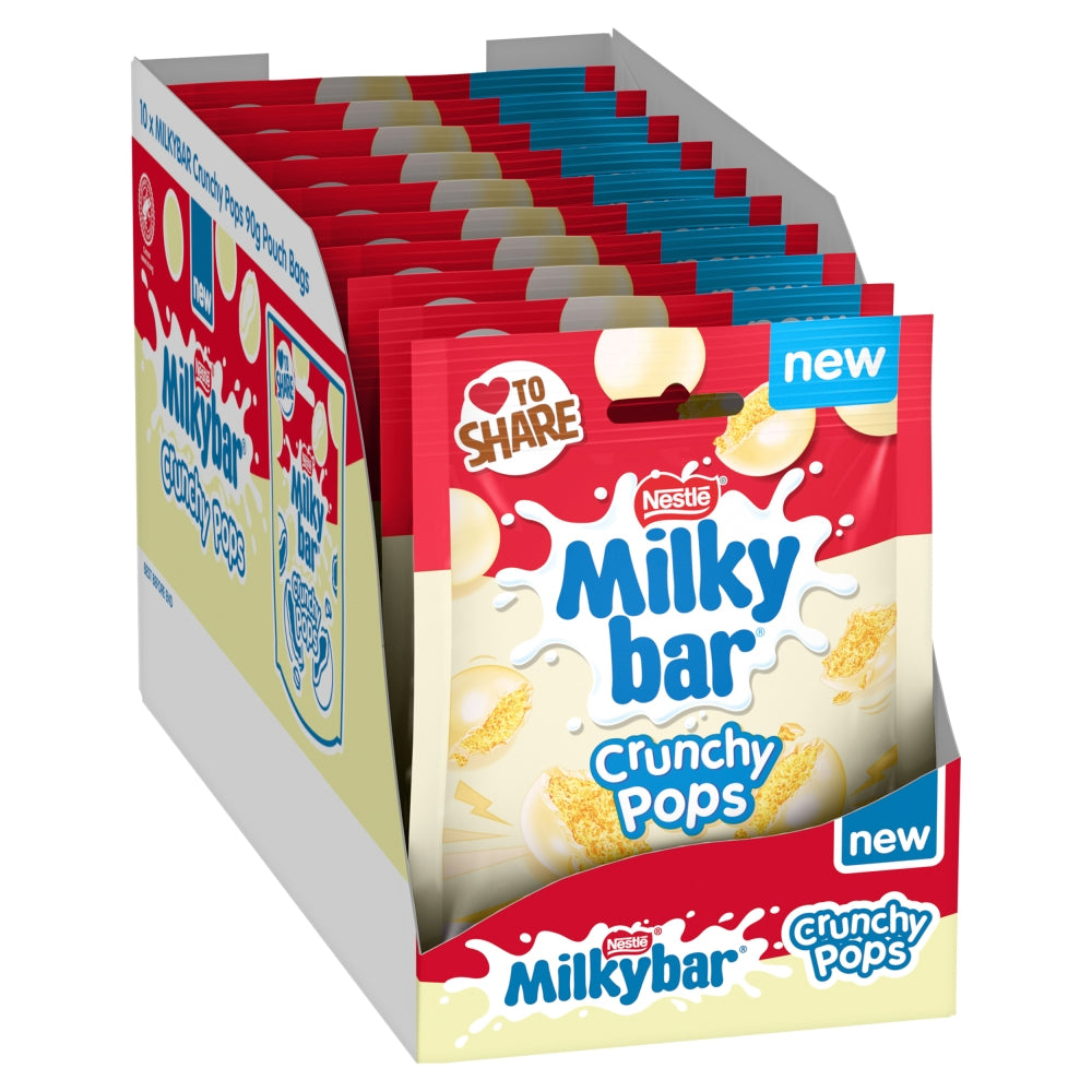 Milkybar Crunchy Pops White Chocolate Sharing Bag 90g (Box of 10)