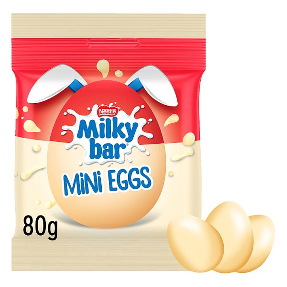 Milkybar White Chocolate Easter Mini Eggs Sharing Bag 80g (Box of 13)