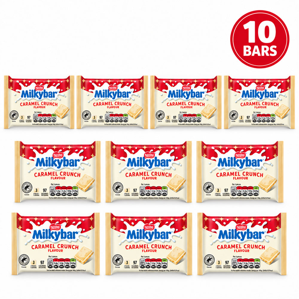 Milkybar Caramel Crunch White Chocolate Bar 90g (10 & 20 Bars)