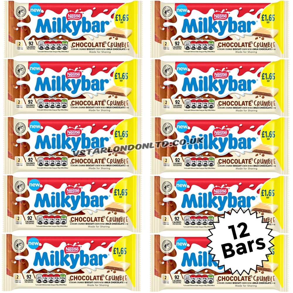 Milkybar Chocolate Crumble White Chocolate Bar 84g PMP (12 & 25 Bars)