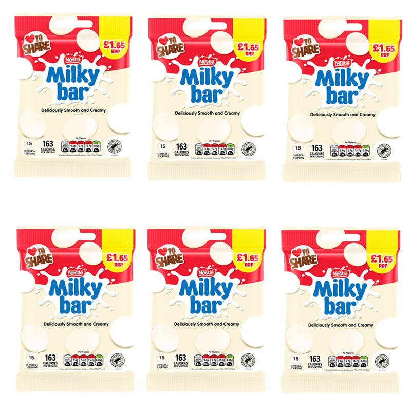 Milkybar Giant Buttons White Chocolate 85g PMP Bags (6 & 12 Bags)