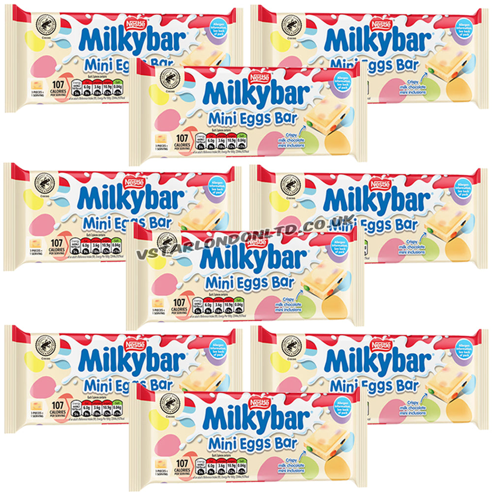 Milkybar Mini Eggs Easter White Chocolate Sharing Bar 100g (9 & 19 Bars)