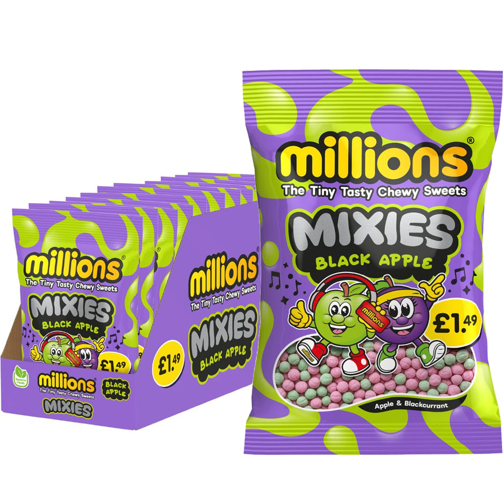 Millions Mixies Black Apple Sweets 100g PMP (Box of 12)