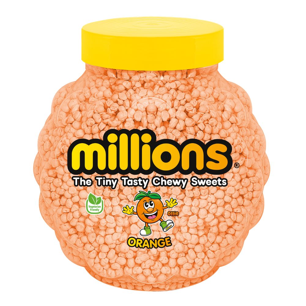 Millions Orange Flavour Chewy Sweets Jar 2.27kg