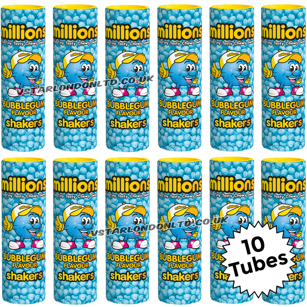 Millions Strawberry & Bubblegum Shakers Tubes - 10 or 20 Pack