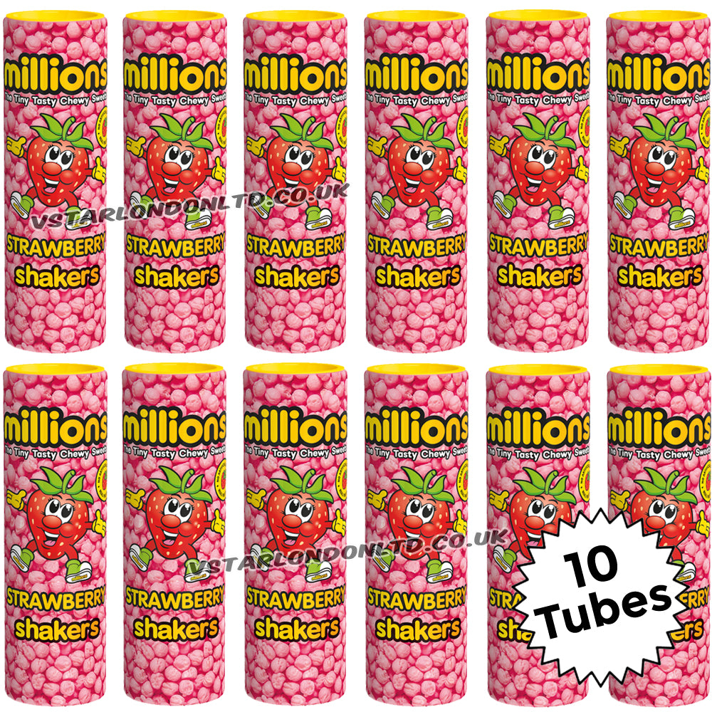 Millions Strawberry & Bubblegum Shakers Tubes - 10 or 20 Pack
