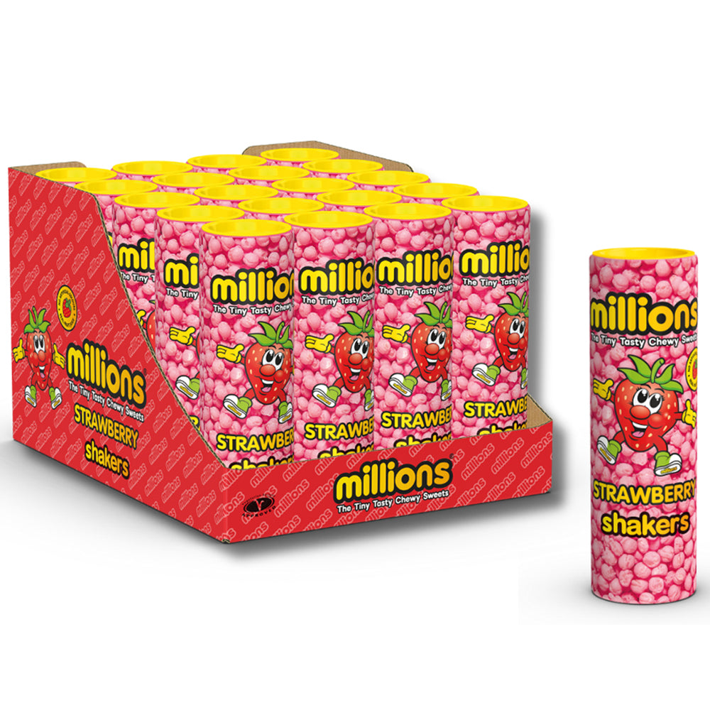 Millions Strawberry & Bubblegum Shakers Tubes - 10 or 20 Pack