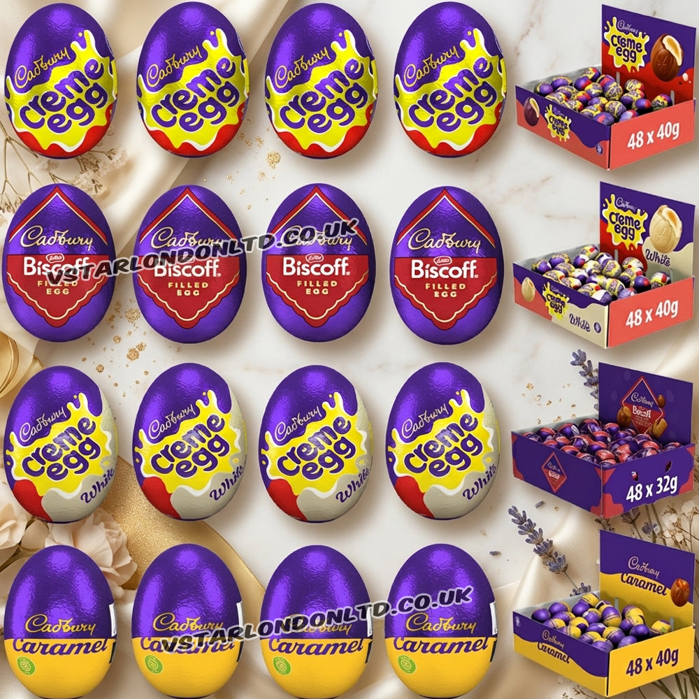 Cadbury Mixed Creme Eggs – Original, White, Caramel & Biscoff (24 & 48 Eggs) – Easter 2026