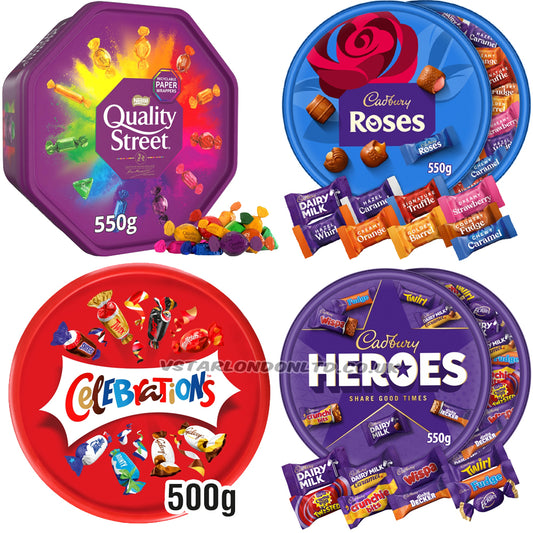 Mixed Chocolate Tubs Bundle (4 x 500–550g) – Cadbury, Quality Street & Celebrations