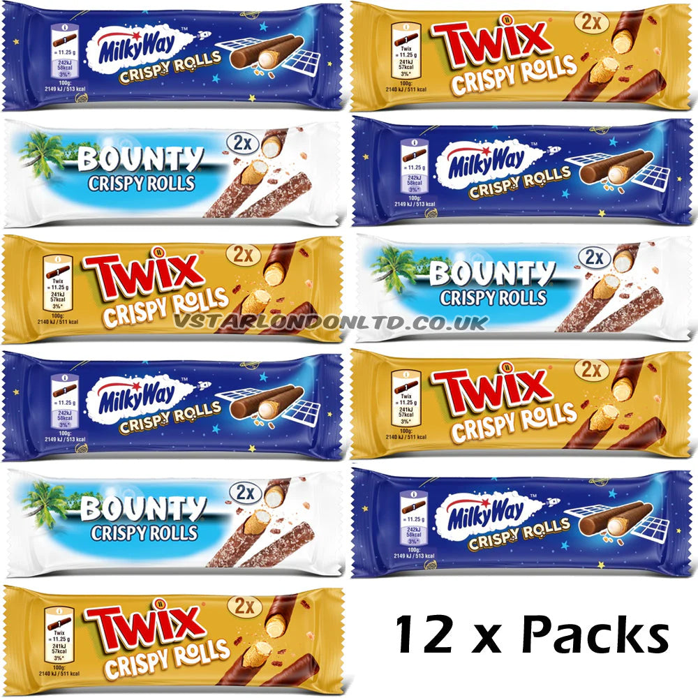 Mixed Crispy Rolls – Milky Way, Twix & Bounty (12 & 24 Bars)