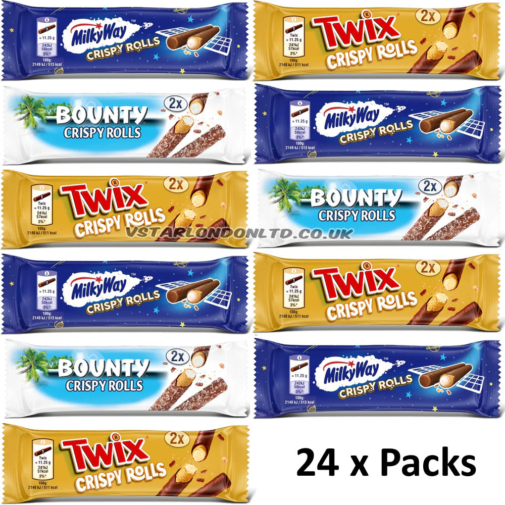 Mixed Crispy Rolls – Milky Way, Twix & Bounty (12 & 24 Bars)