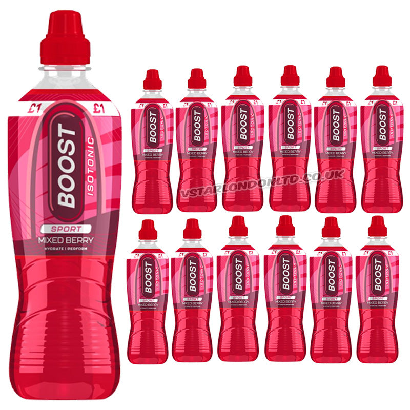 Boost Sport Isotonic Drinks 500ml PMP Mixed Flavours (Box of 12 Bottles)