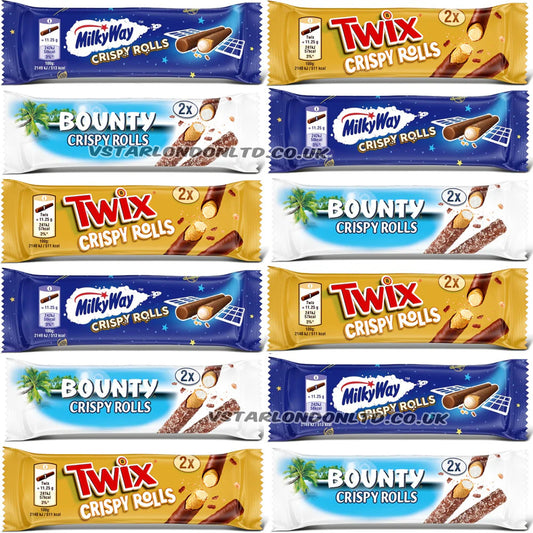 Mixed Crispy Rolls – Milky Way, Twix & Bounty (12 & 24 Bars)