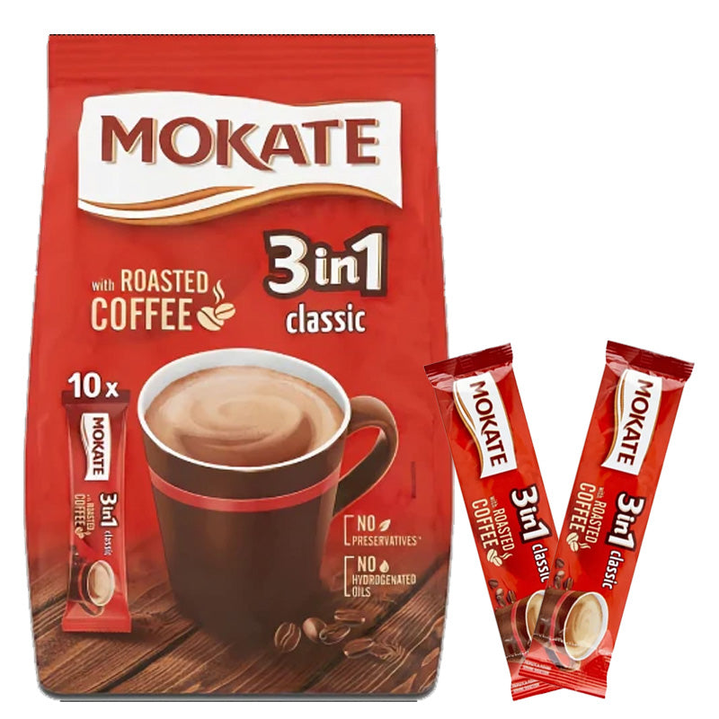 Mokate 3 In 1 Classic Coffee 10x18g Sachets (5 & 10 Packs)
