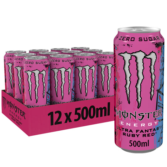 Monster Energy Drink Ultra Fantasy Ruby Red Zero Sugar 12 x 500ml PMP