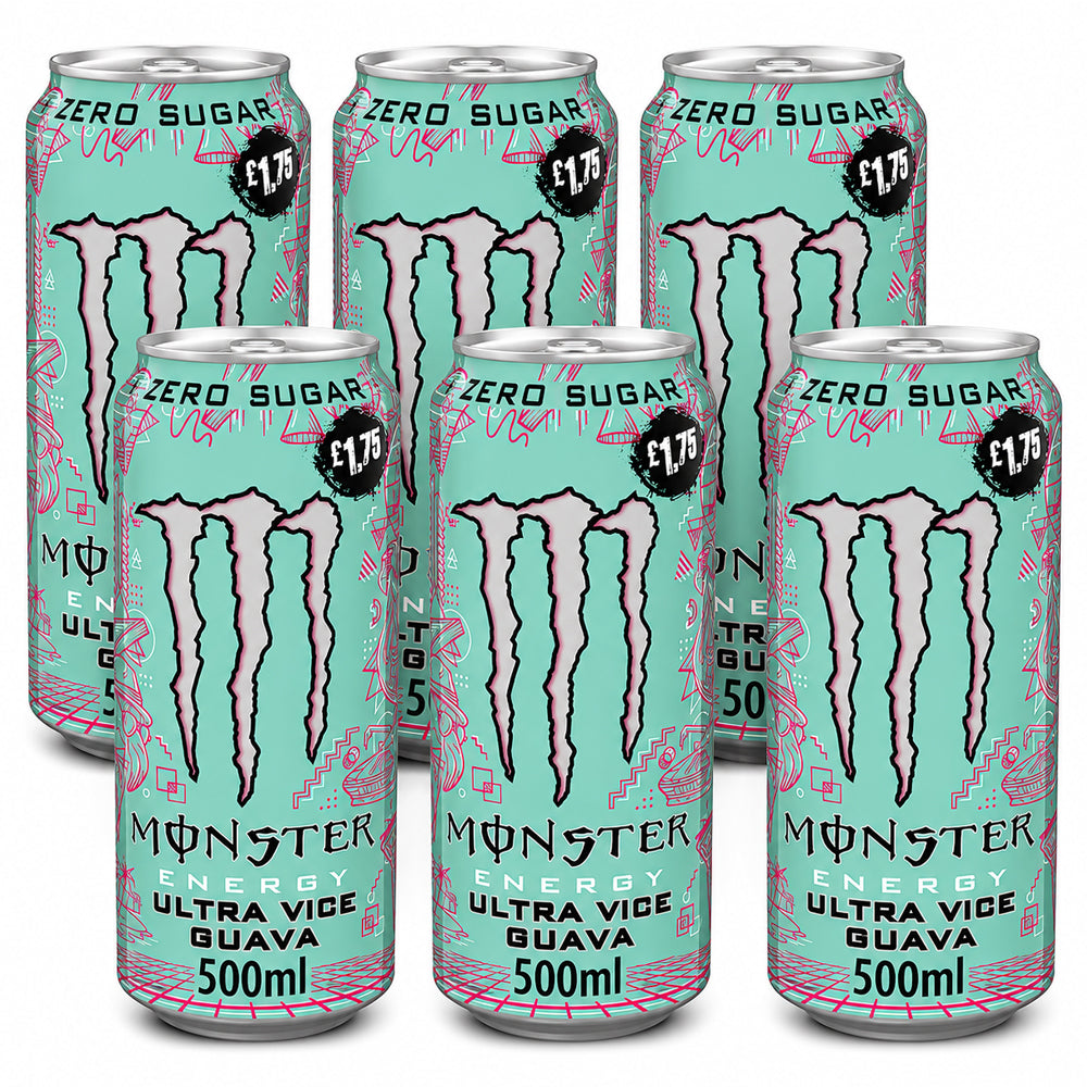 Monster Energy Ultra Vice Guava Zero Sugar PMP 500ml (6 & 12 Cans)