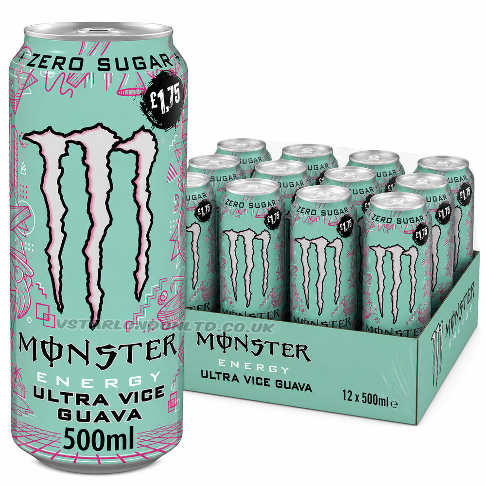 Monster Energy Ultra Vice Guava Zero Sugar PMP 500ml (6 & 12 Cans)