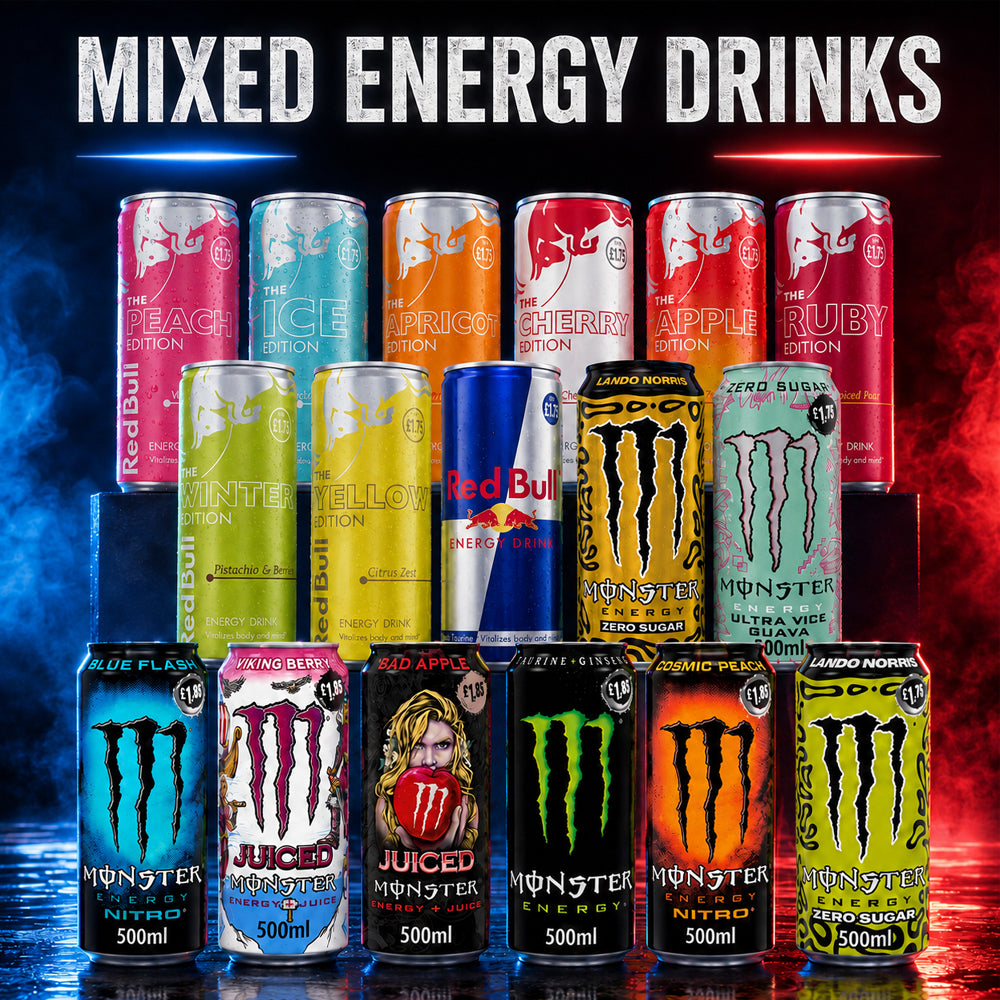 Monster & Red Bull Energy Drink Mixed Pack – 6 or 12 Cans | Random Flavours